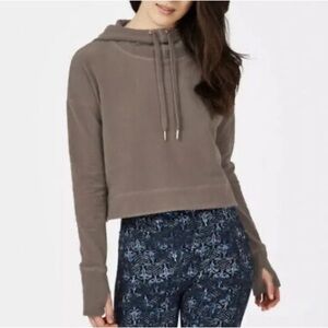 Sweaty Betty escape luxe fleece cropped hoodie